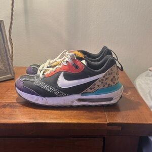 Nike Kids Black and Leopard Print Sneakers